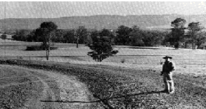 Diversion channel, man on bank